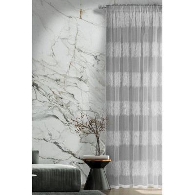 Firana z taśmą WONDERFUL CHIC 140x300 szara